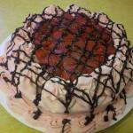 Vanilla cake with strawberry compote and strawberry frosting
