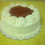 Vanilla cake with Strawberry Compote and Cream Cheese frosting.